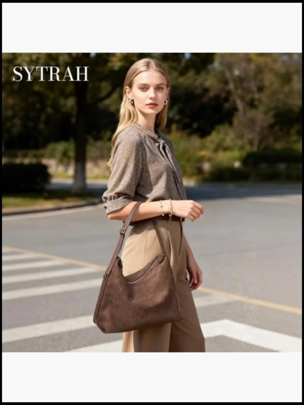 Slouchy Hobo Shoulder Bag Crossbody Purse Soft Suede Tote Casual Chic